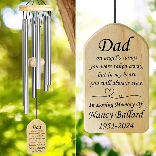 Vista 41 de Campanillas de viento conmemorativas para la pérdida de la madre, regalo de condolencias en memoria de mamá
