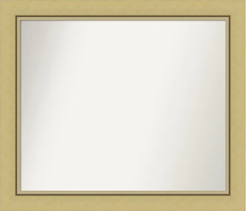 Vista 134 de Amanti Art Landon Gold Espejo de baño, espejo de pared o espejo de tocador de baño sobre el fregadero (26.25 x 26.25 pulgadas) Espejo no biselado
