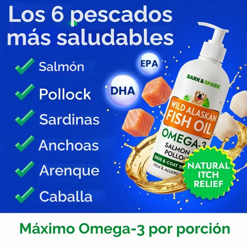 Vista 3 de Suplemento líquido de aceite de pescado Omega 3 para perros - Aceite