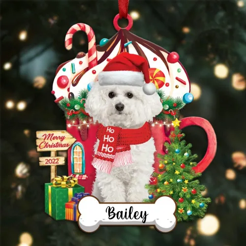 Vista 119 de Amantes de los perros de Navidad – Navidad de perros disponibles para muchos perros Shi Tzu – Adorno con forma personalizada, adorno de Navidad