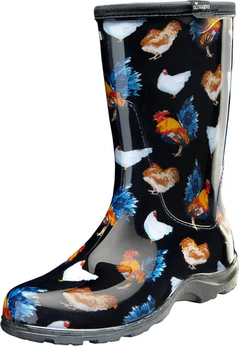 Vista 14 de Sloggers Waterproof Garden Rain Boots for Women - Cute MidCalf Boots Negro