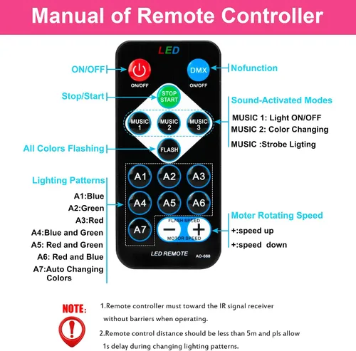 Vista 6 de Luces de fiesta activadas por sonido con control remoto, lámpara