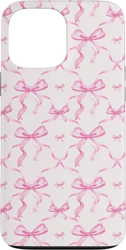 Vista 24 de Cintas y lazos estéticos rosas para iPhone 16 en estuche de acuarela