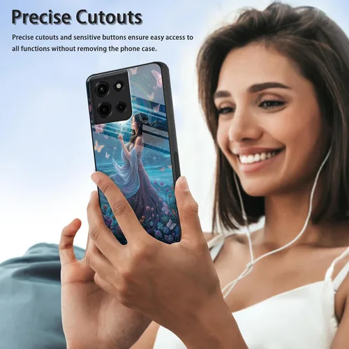 Vista 148 de Funda para Motorola Moto Edge 2022, cubierta trasera de vidrio templado con protector de pantalla, funda protectora a prueba de golpes para Motorola