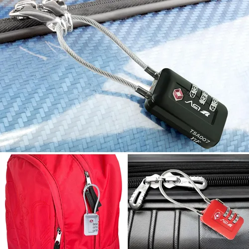 Vista 7 de Cerradura de viaje de equipaje aceptada por la TSA, establece tu propia cerradura de combinación para casillero de gimnasio escolar, cerraduras