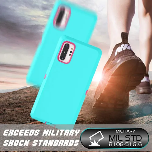 Vista 4 de Funda para Galaxy Note 10 Plus, [protección contra caídas] cuerpo completo, agarre de absorción de polvo, parachoques de plástico TPU de 3 capas