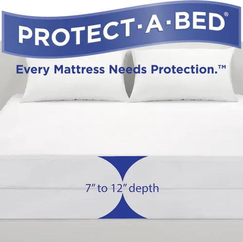 Vista 3 de Protect-A-Bed AllerZip Protector de colchón suave lavable a máquina, individual, 7-12 pulgadas