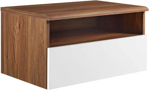 Vista 7 de Modway Envision Mid-Century - Soporte moderno para discos de vinilo de 37 pulgadas, 37 pulgadas, color blanco nogal