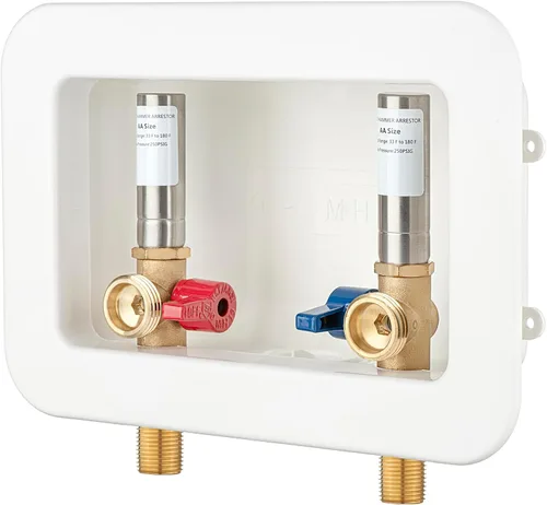 Vista 15 de Caja de salida para lavadora PEX-B con pararrayos de martillo y drenaje central, entrada de 1/2 pulgada PEX-B 1807 con lengüeta de crimpado x salida