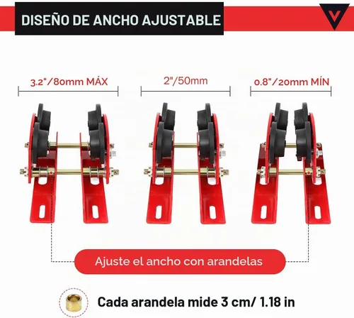 Vista 2 de Carro de elevación I-Beam de 1 tonelada, ajustable de 1.96 a 6.69