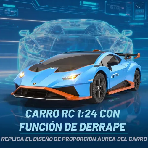 Vista 2 de Axirata Lamborghini - Coche de juguete Lamborghini a escala 1:24 (azul)