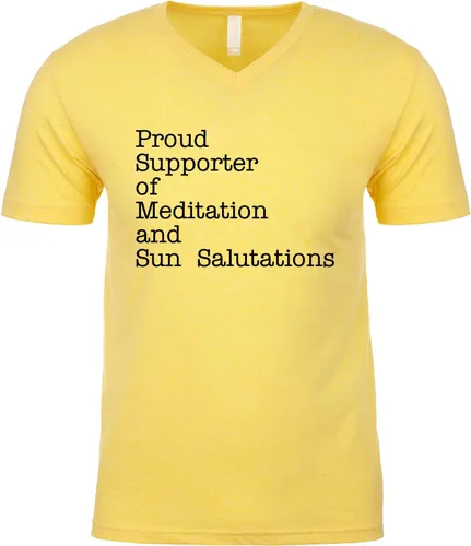 Vista 5 de Proud Supporter of Meditation and Sun Salutations Men's V Neck T Shirt