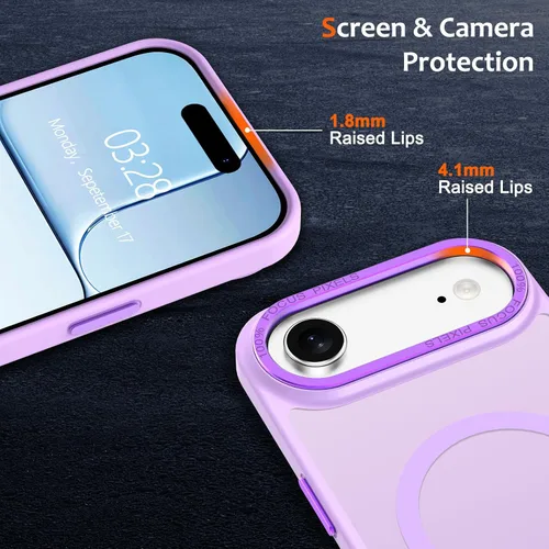 Vista 1125 de Anuck - Funda magnética para iPhone 11 compatible con MagSafe, carcasa trasera mate translúcida dura, borde de TPU, delgada, resistente a impactos