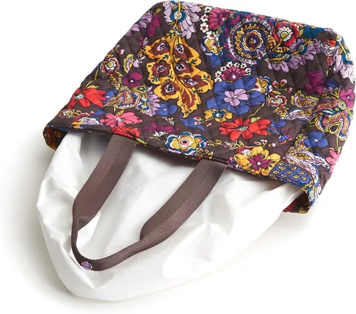 Vista 3 de Vera Bradley Women's Premium Cotton Lunch Tote Bag Colorido ramo.