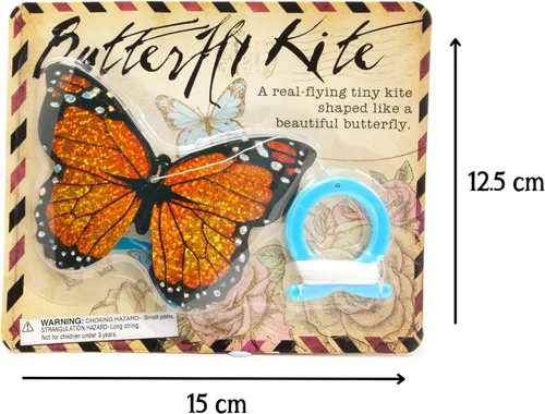 Vista 6 de House of Marbles Mini cometa de mariposa para niños, pequeña cometa voladora de una línea con cuerda de 19.7 pies, juguete colorido para exteriores