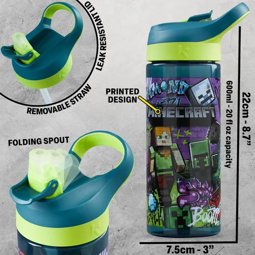 Vista 5 de Get Trend Minecraft - Lonchera infantil de 3 piezas con bolsa de almuerzo aislada, caja Bento con dos mini ollas y botella de agua de 20 onzas Multi