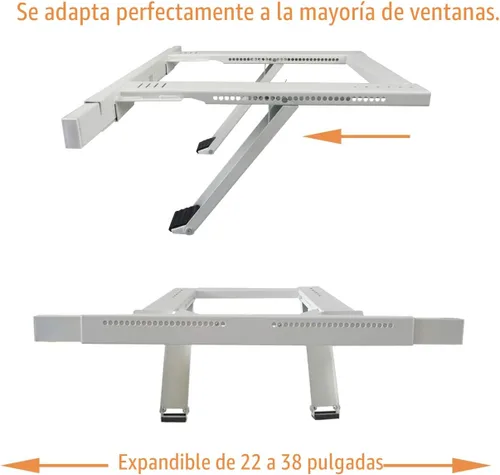 Vista 4 de Jeacent Soporte universal para aire acondicionado de ventana, sin taladrar, sin herramientas, soporte de CA de ventana resistente que soporta hasta