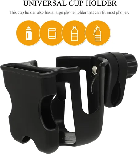 Vista 3 de UPKOCH Stroller Water Bottle Holder Pushchair Cup Organizer with Clamp for Bottles Cups and