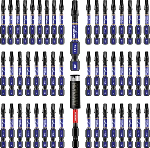 Vista 16 de Geinxurn Juego de brocas de destornillador magnético de impacto de seguridad T15 de 2 pulgadas, juego de brocas de potencia de cabeza Torx #15 de 51