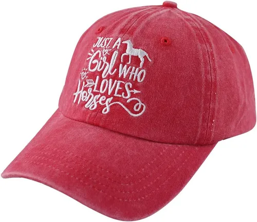 Vista 7 de Just Girl Who Loves Horse - Gorra de béisbol ajustable de algodón lavado para mujer