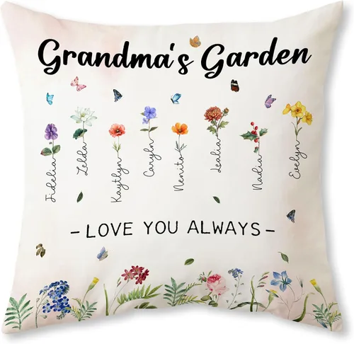Vista 10 de Hyturtle Personalized Best Mom Pillow with Insert – Custom Gift for Mother from Daughter Son – Inspirational Cushion for Birthday, Christmas, Mom