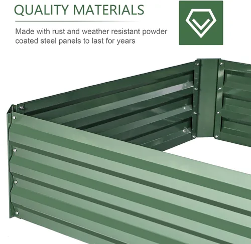 Vista 6 de LUCKYERMORE Jardineras elevadas, maceta de metal galvanizado de 32 x 32 x 12 pulgadas, con revestimiento antioxidante, para jardín o invernadero