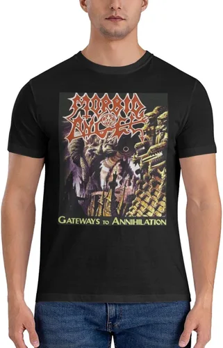 Vista 3 de PEYDEN Morbid Angel T Shirt Men Summer Fashion Breathable Cotton Round Neckline Shirt Sports Fitness Short Sleeve Tees