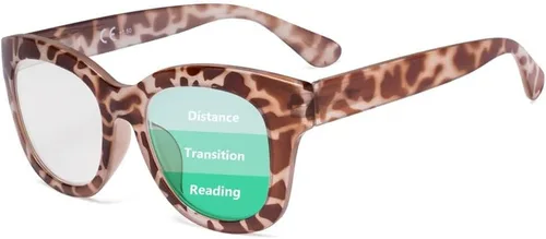 Vista 11 de Eyekepper Lentes de lectura progresivos de gran tamaño para mujer, protección UV, multienfoque, lentes de lectura trifocales Noline - Marco negro