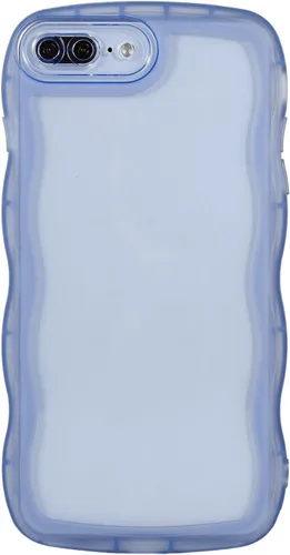 Vista 19 de Funda transparente compatible con iPhone 7 Plus/8 Plus, lindo marco ondulado de color sólido, transparente, de silicona suave, antiarañazos, a