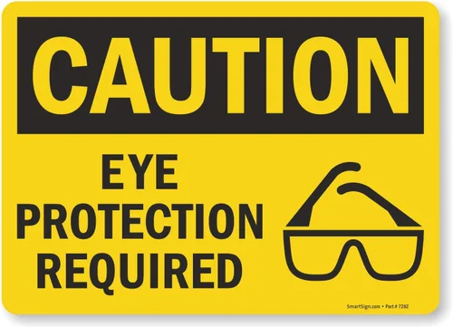 Vista 8 de SmartSign - U9-1533-NP_10x14 "Precaución - Se requiere protección ocular" Plástico negro sobre amarillo de 10 x 14 pulgadas