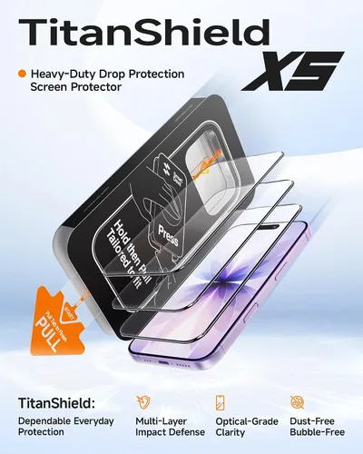 Vista 2 de SMARTDEVIL Paquete de 3 protectores de pantalla para iPhone 17, vidrio templado óptico transparente 9H, 2 veces resistencia a los impactos
