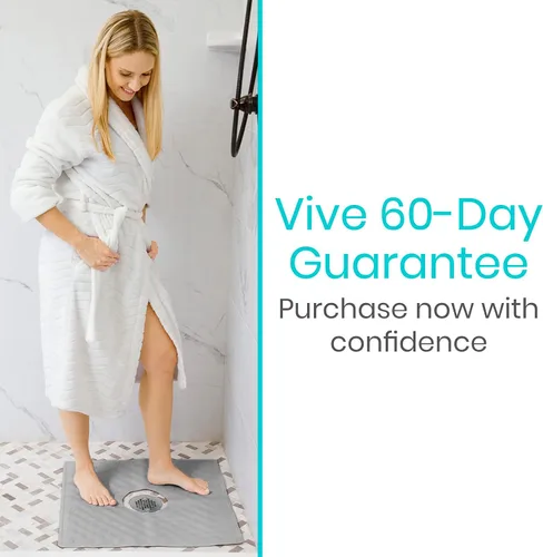 Vista 9 de Alfombrilla de ducha Vive - 22" por 22" cuadrada antideslizante, tapete grande de baño para bañera - Diseño patentado - Almohadilla antideslizante