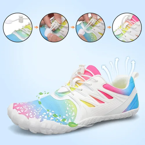 Vista 5 de L-RUN - Zapatos deportivos para el agua, calzado acuático unisex con sensación descalza para natación, senderismo, caminar