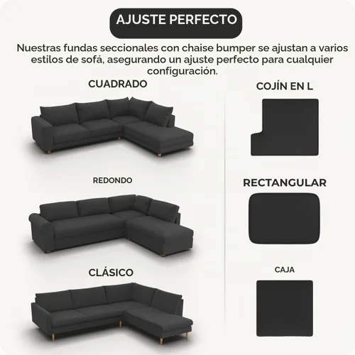 Vista 7 de PAULATO BY GA.I.CO. Funda de sofá seccional – Funda de sofá esquinero – Fundas de sofá chaise con protector – Funda lavable para sofá con otomana