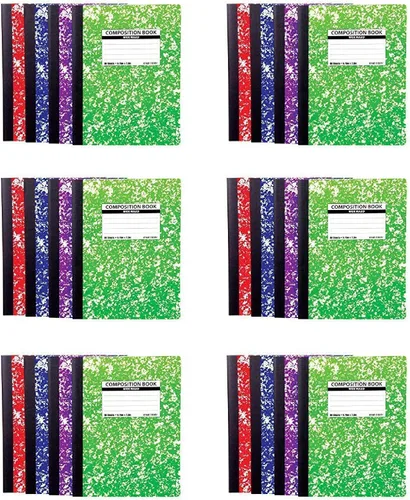 Vista 7 de Mintra Office Libros de composición – Tapa flexible resistente (1 paquete, mármol negro Comp – rayado universitario)