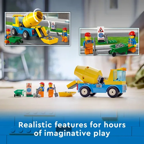 Vista 4 de LEGO City Great Vehicles 60325 - Camión mezclador de cemento para niños en edad preescolar, niños y niñas a partir de 4 años (85 piezas)