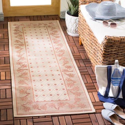 Vista 18 de SAFAVIEH Courtyard Collection - Alfombra de pasillo, 2 pies 3 pulgadas x 6 pies 7 pulgadas, color azul y marfil, no desprende pelusa y de fácil
