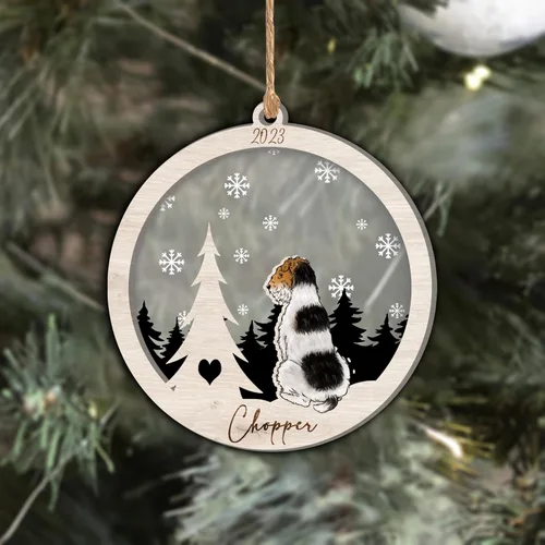 Vista 170 de Nazenti Adorno de Navidad conmemorativo personalizado, regalo personalizado de recuerdo de perro, condolencias por pérdida de mascotas, sabueso