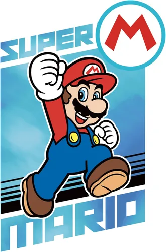 Vista 2 de Nintendo Super Mario Logo Super Pose - Camiseta de manga corta para hombre y mujer