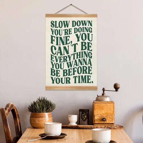 Vista 6 de ZTGDA Póster artístico de pared con texto "Slow Down You're Doing", recordatorio diario de afirmaciones positivas, decoración de apartamento