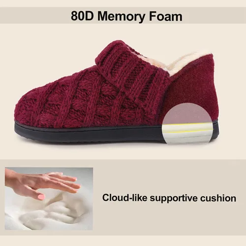 Vista 4 de LongBay Pantuflas cálidas para mujer, de espuma viscoelástica, para interiores y exteriores