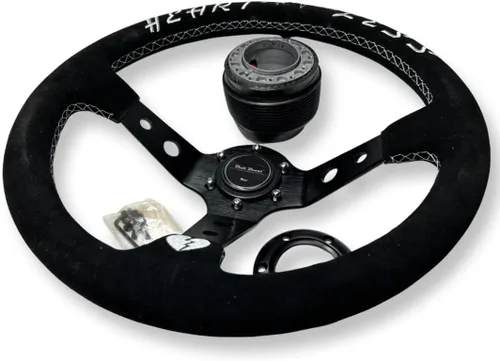 Vista 2 de Volante de piel de ante + kit adaptador de cubo para Subaru Impreza WRX