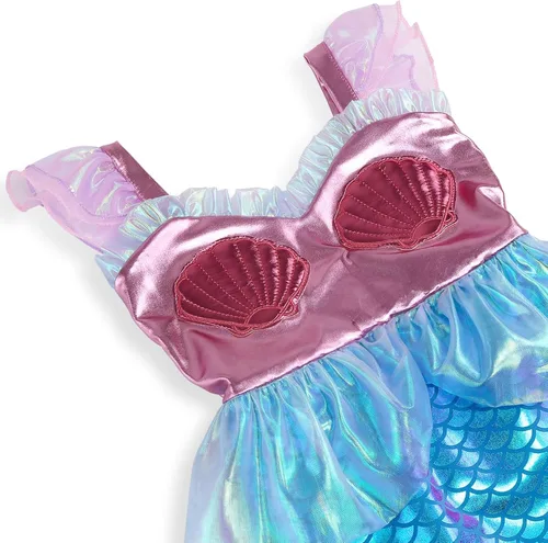 Vista 6 de NincVol Mermaid Costume for Girls Little Mermaid Dress Ariel Princess Dress Up Halloween Cosplay Outfit for Kids 3-8 Years