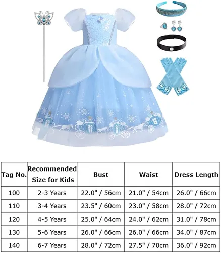 Vista 6 de Ropa de princesa para niñas pequeñas, vestido largo de tul de mariposa, accesorio para fiesta de cumpleaños, Halloween