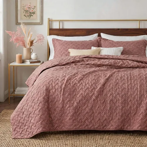 Vista 18 de Bedsure Quilts Twin Size - Lightweight Bedspreads Twin Size with Basket Weave Pattern, Soft Quilt Bedding Set, Grey Comforter Set Coverlet for All