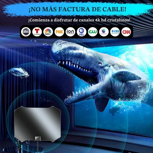Vista 3 de Antena de TV mejorada 2026 para Smart TV, antena interior para canales