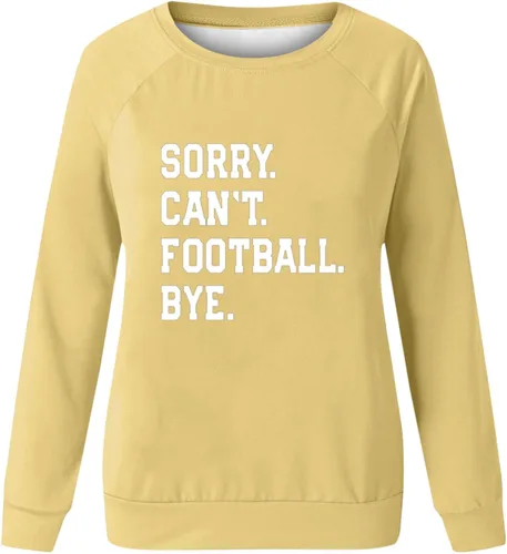 Vista 3 de Sorry Can't Football Bye, sudadera para mujer amante del fútbol americano, temporada día del juego, casual, cuello redondo, manga larga, suéter