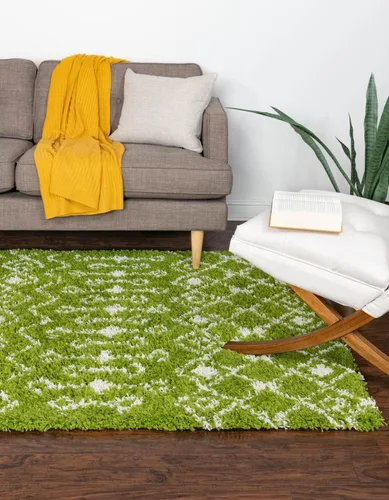 Vista 39 de Unique Loom Moroccan Trellis Shag Collection - Alfombra de área - Meknes (2 pies 2 pulgadas x 3 pies 1 pulgada, rectangular, marrón claro/marfil)