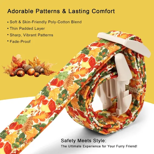 Vista 4 de Collar de otoño para perro, lindo collar de cachorro con hojas de otoño, ligero, cómodo, ajustable, para mascotas pequeñas, medianas y grandes