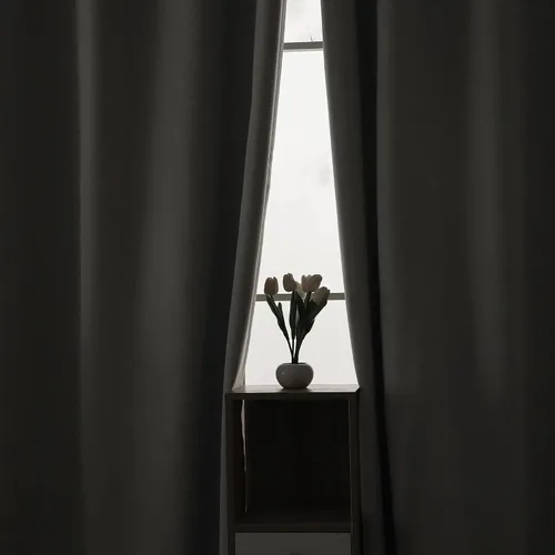 Vista 2 de INLINAS Cortinas opacas estilo lino de 52 x 96 pulgadas, 100% bloqueo de luz, reducción de ruido y aislamiento térmico, paneles de triple capa